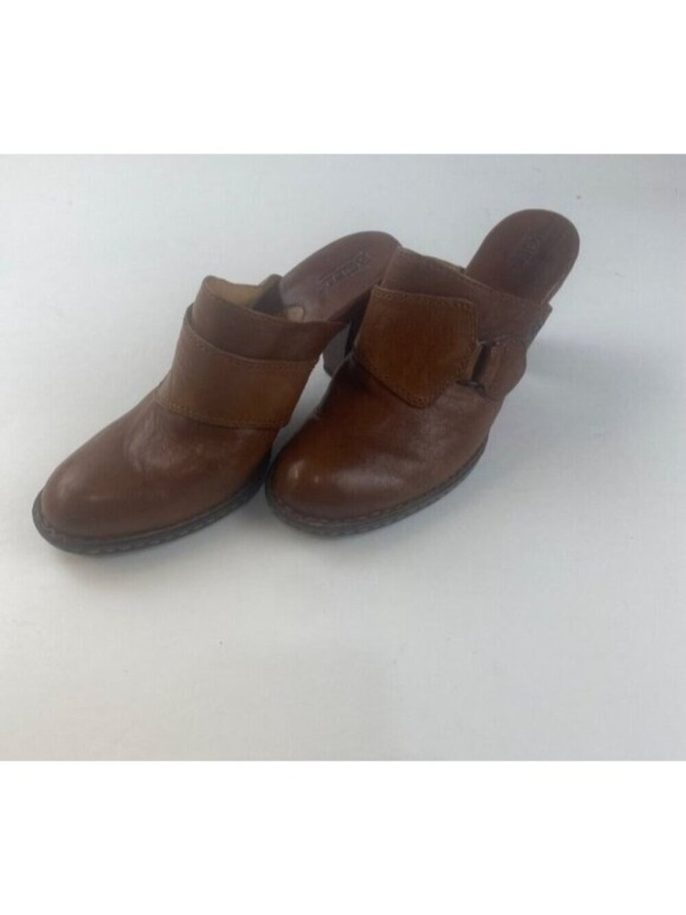 Born Mule Clog Wedge Women’s Sz 8/39 Brown Leather Slip‎ On Casual W21643 Used